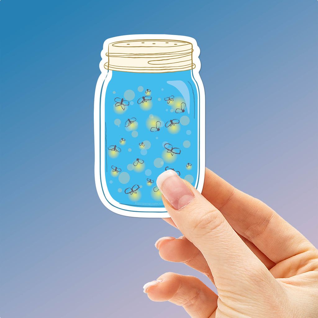 Fireflies in a Mason Jar Sticker - Southern Gifts for Summer | Sentinel Supply