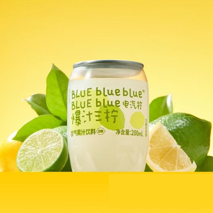 Mini Fruit Juice Sparkling Water,Triple Lemon Flavor,6.76 fl oz