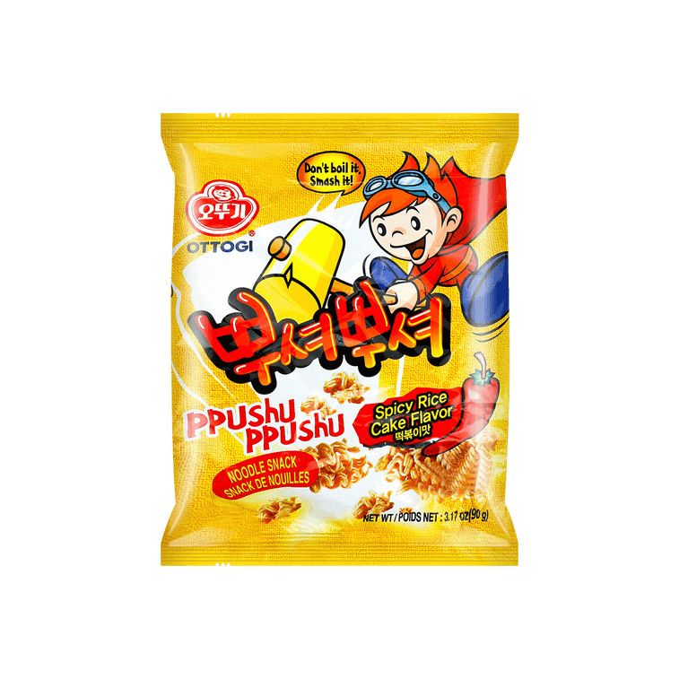 Ppushu Ppushu Noodle Snack Spicy Rice Cake Flavor 90g