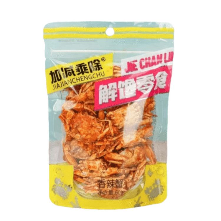 Addition, Subtraction, Multiplication, Division Spicy Crab Instant Snack - Crispy, Flavorful, and Satisfying Spicy Small Crabs 60g