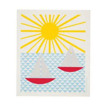 Swedish Dishcloth - Sailboats
