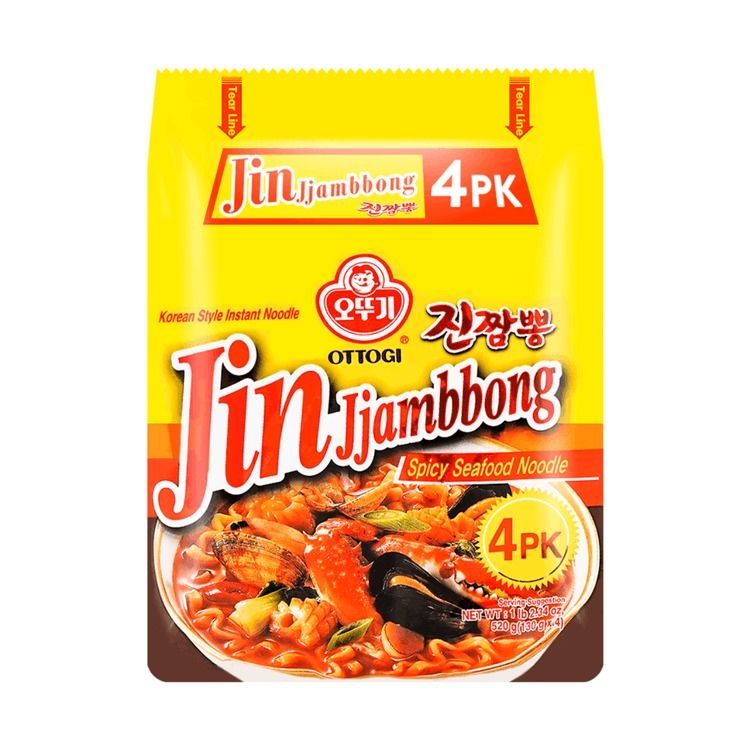 Korean Jin Jjambbong Spicy Seafood Noodles, 4.58 oz | Yami