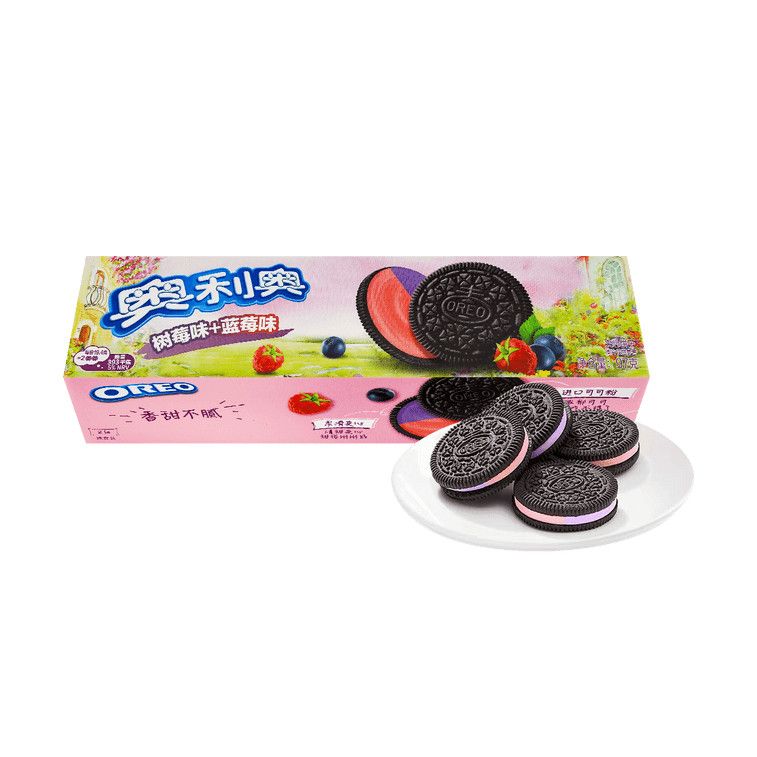 Blueberry &amp; Raspberry Cream Oreos - Chocolate Sandwich Cookies, 3.42 oz | Yami