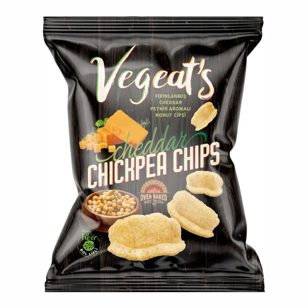 Vegeats Chickpea Chips – Cheddar 50g | Oven-Baked