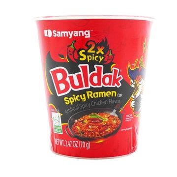 Buldak Noodles 2x Hot Spicy Chicken Flavor Cup Ramen, 2.47 oz