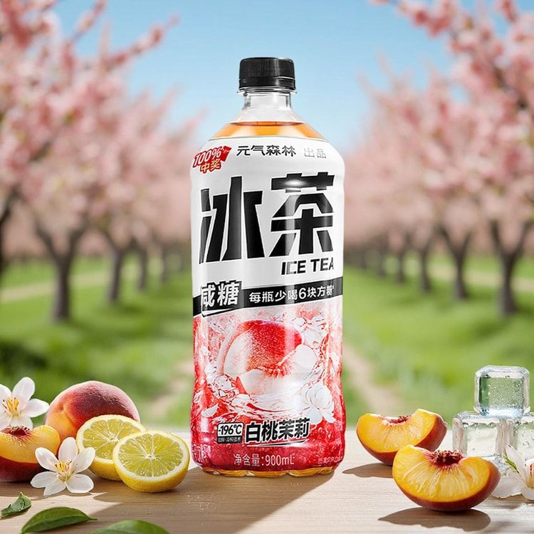 White Peach Jasmine Iced Tea Low Sugar, 30.43 fl oz