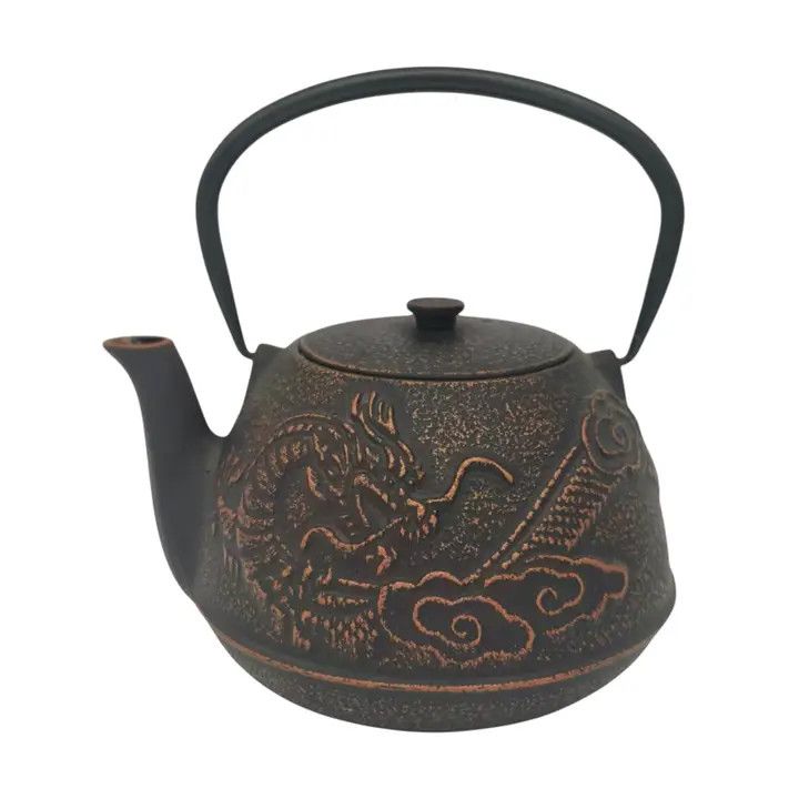 Bronze Dragon Design 40oz Cast Iron Tea Pot (1/8)