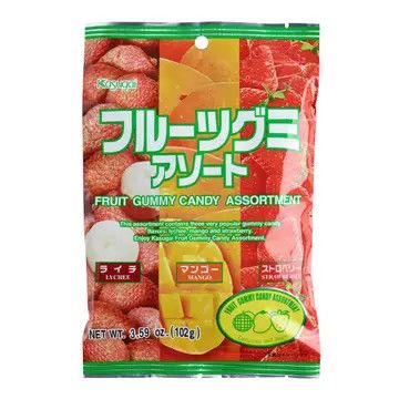 Kasugai Gummy Mix-Lychee,Mango,Strawberry 102g (Japan)
