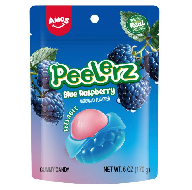 Amos Gummy Peelerz Blue Raspberry 6oz | Grandpa Joe's Candy Shop