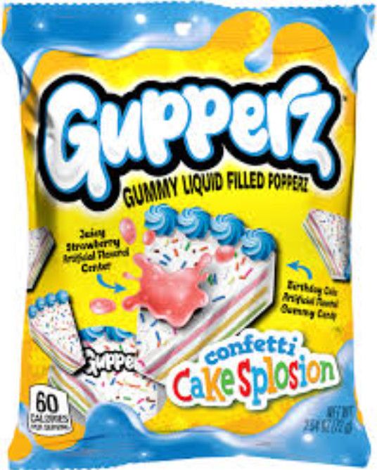 Gupperz Confetti Cakesplosion Liquid Filled Gummies | Grandpa Joe's Candy Shop