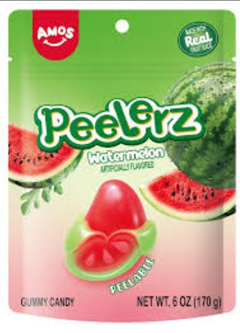 Amos Gummy Peelerz Watermelon, 6oz | Grandpa Joe's Candy Shop