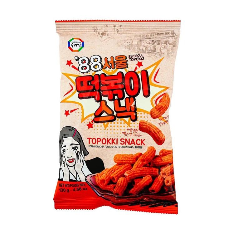 88 Seoul Tteokbokki Snack, Korean Spicy Cracker, 4.58 oz