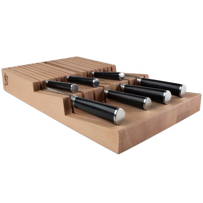 In-Drawer Bamboo Knife Tray: 15-Slot