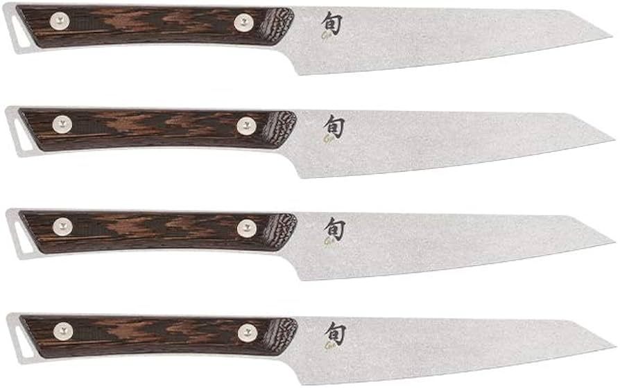 Kanso 4 Pc Steak Knife Set: Four Steak Knives (SWT0711) in a boxed set.