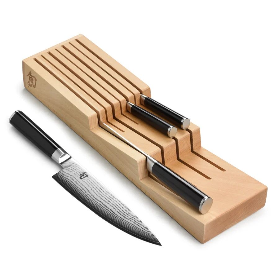 Classic 5 Pc In-Drawer Set: Paring 3.5", Utility 6", Chef's 8", Bread 9"and 7-Slot In-Drawer Tray.