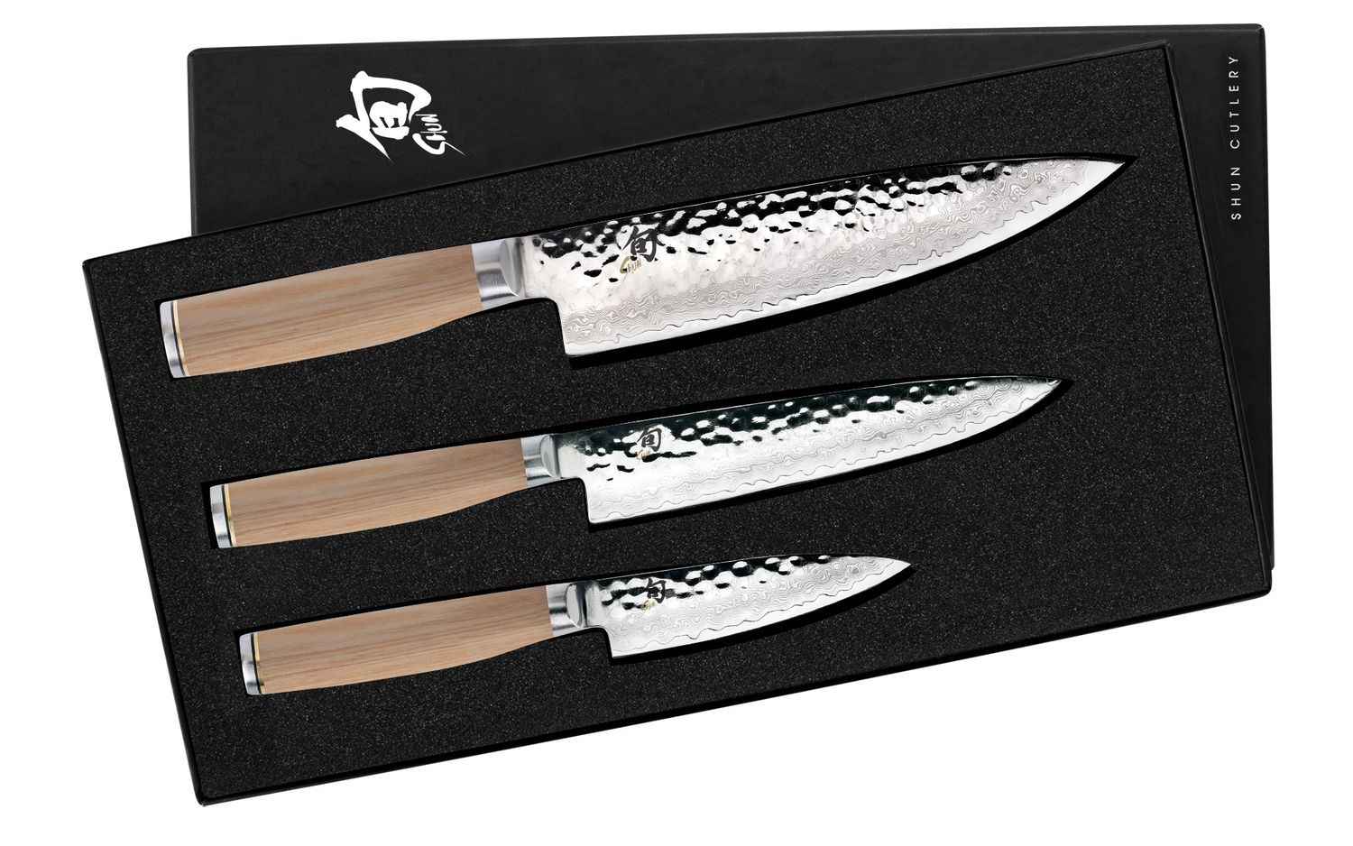 Premier Blonde 3 pc. Set: Paring 4", Utility 6.5", Chef's 8" in a boxed set.