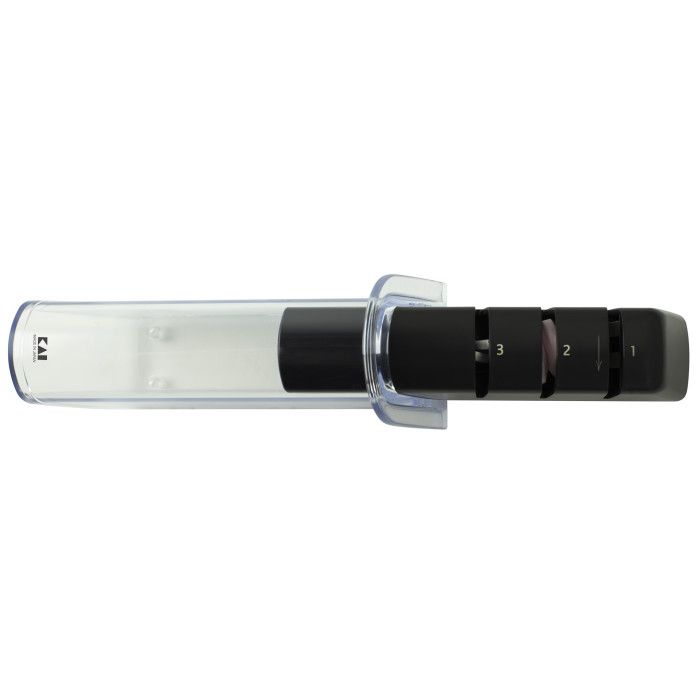 Pull Through Diamond and Ceramic Retractable Sharpener (Black)