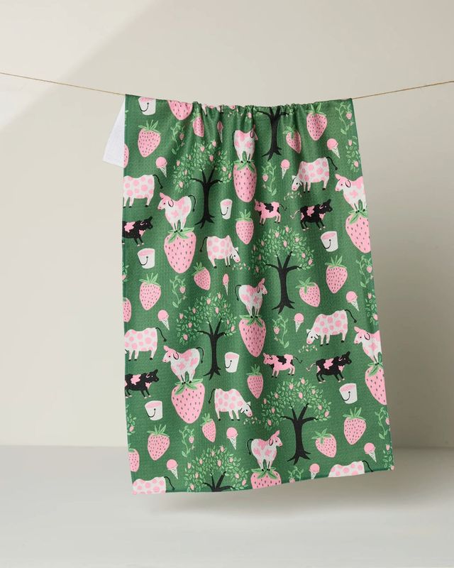 Strawberry Cows Tea Towel | Geometry