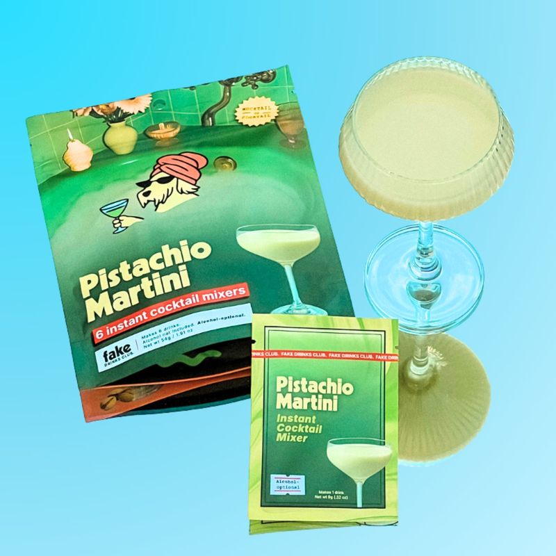 Non-Alcoholic Drink Mixers – Pistachio Martini | Fake Drinks Club