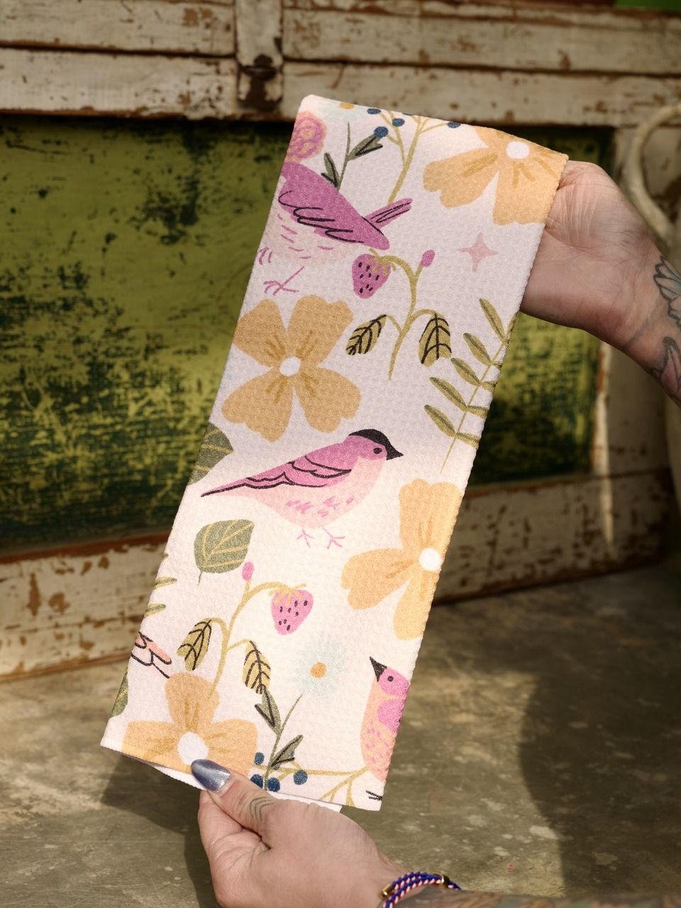 Summer Songbirds Tea Towel | Geometry