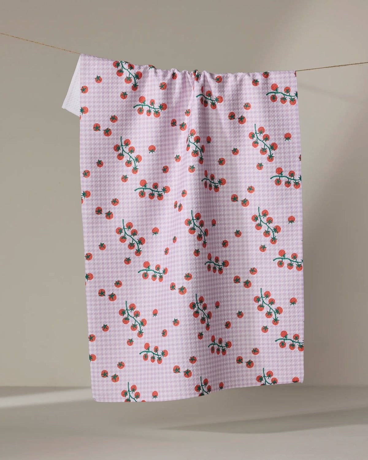 Tomato Gingham Tea Towel | Geometry