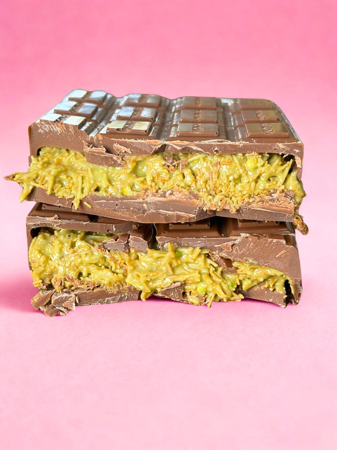 RETAIL BOX Pistachio Milk Dubai Pistachio Knafeh Stuffed Chocolate Kit With Reusable Chocolate Bar Mold (Milk Chocolate) | Chocbox