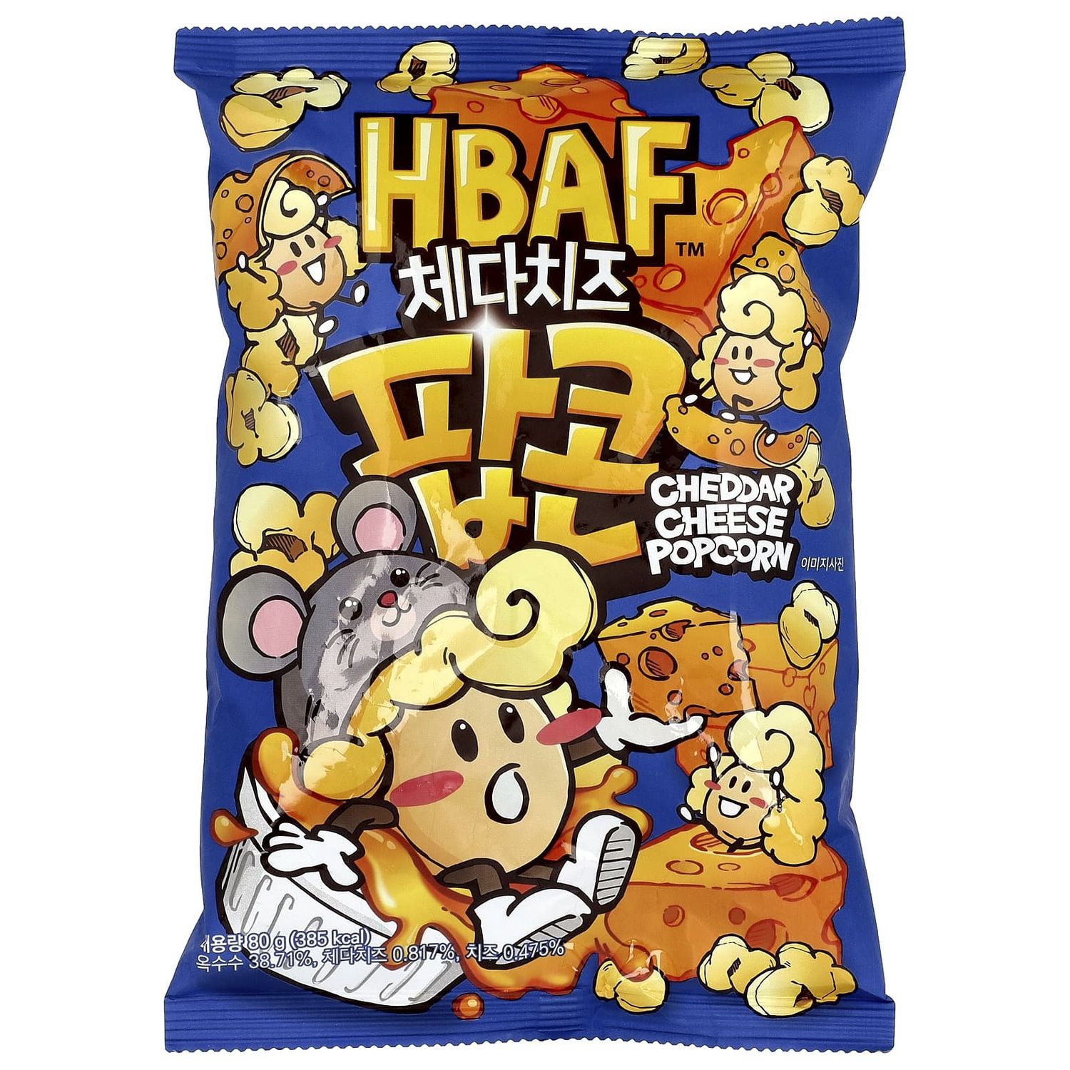 HBAF Cheddar Cheese Popcorn 80g (Korea) | Global Bite