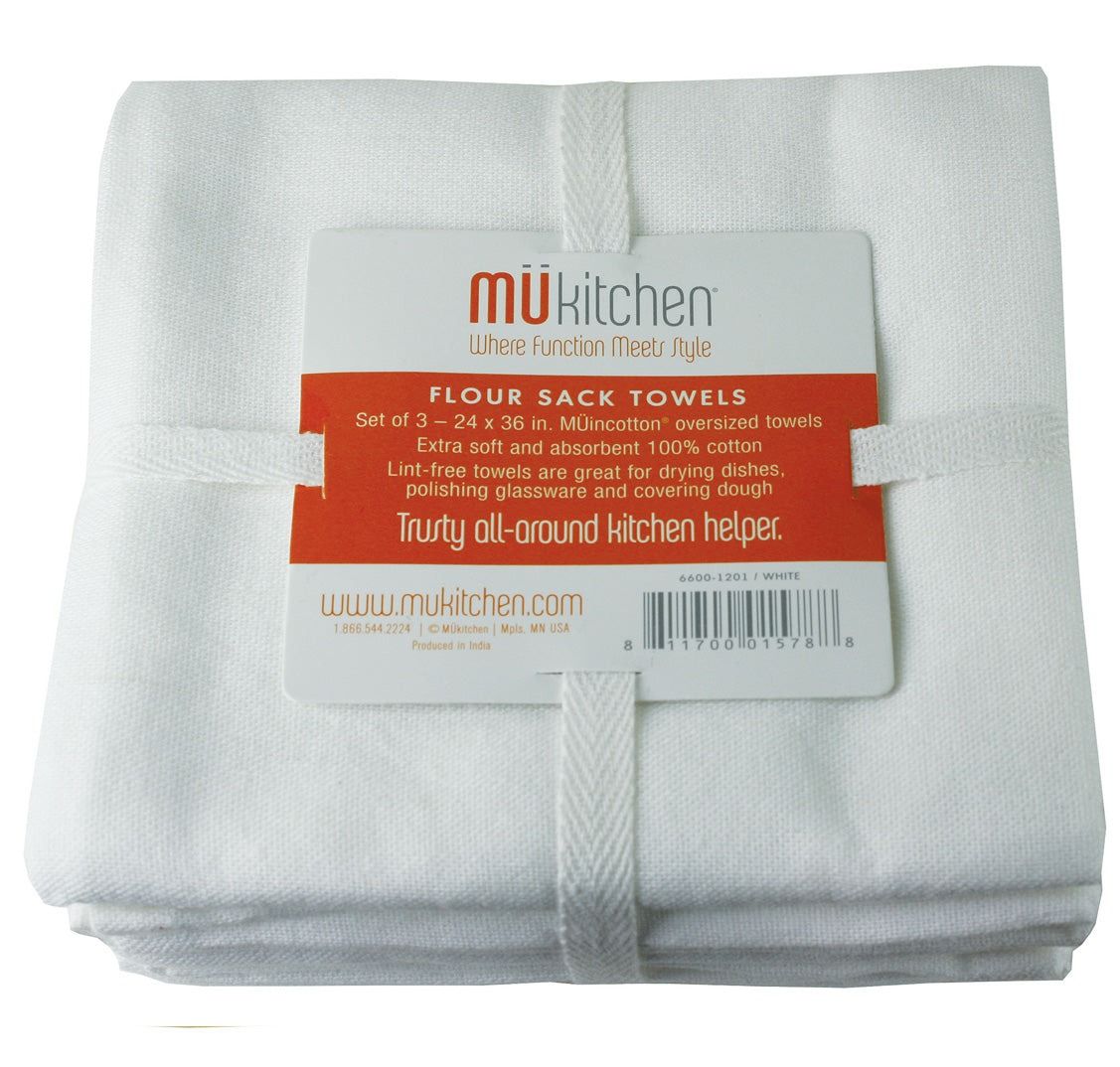 Flour Sack Dish Towel Set/3 - White | MU Kitchen