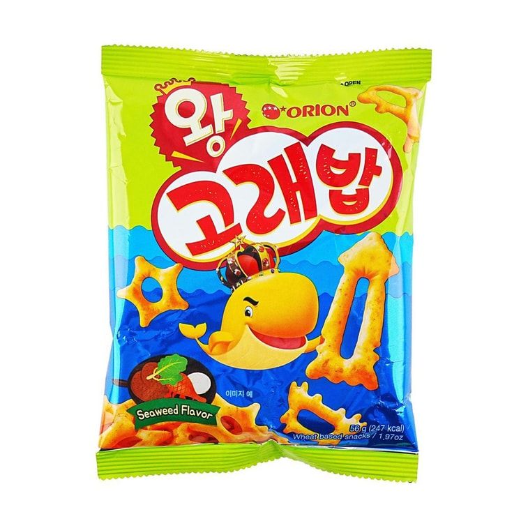 Baked Marine Boy Sea Creatures Shaped Snack, Seaweed Flavor Crackers, 1.97 oz