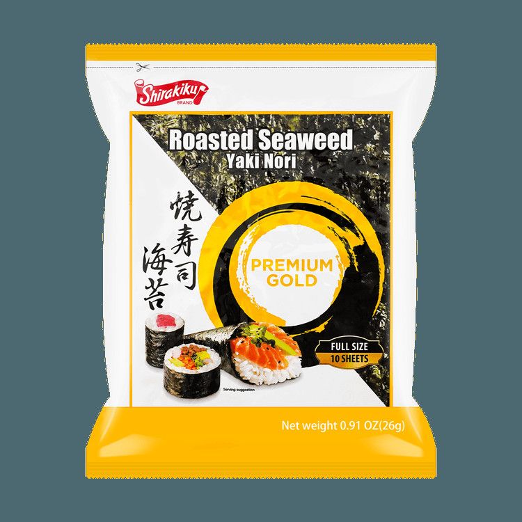 Yaki Nori Roasted Seaweed, Premium Gold, 10 sheets, 0.91 oz