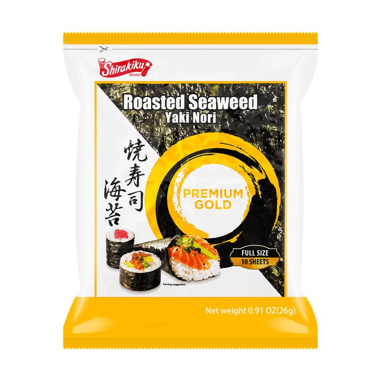 Yaki Nori Roasted Seaweed,Premium Gold,10 sheets,0.91 oz