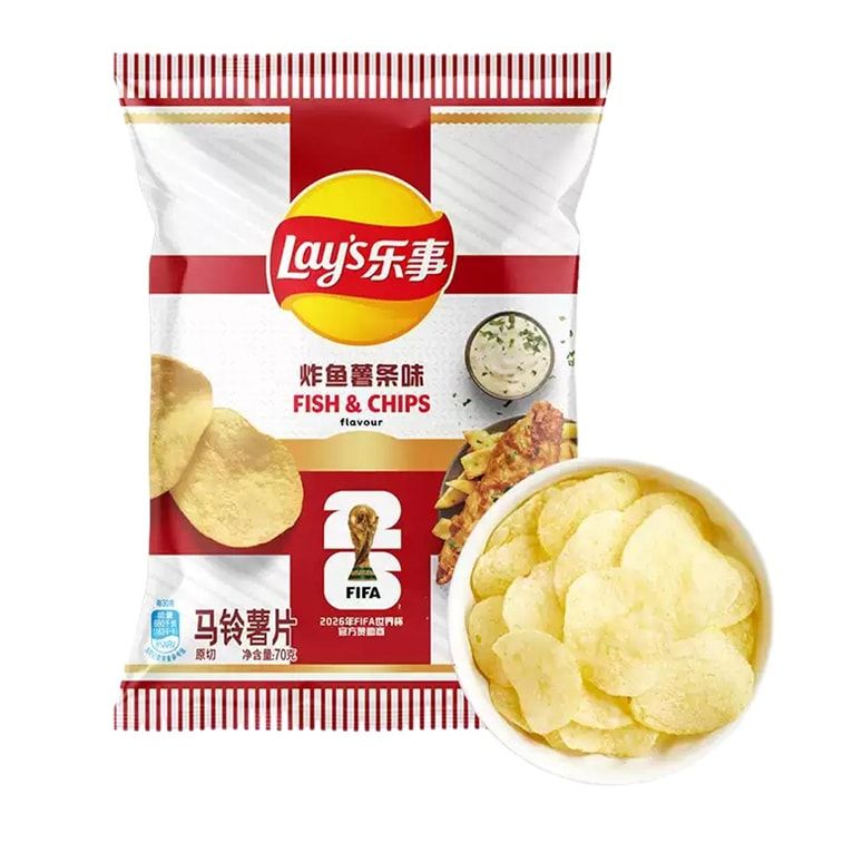 2026 FIFA World Cup Potato Chips England Fish and Chips Flavor, 2.47 oz