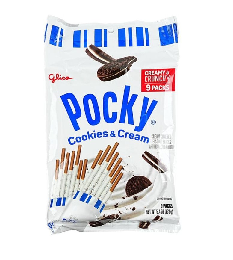 Pocky Cookies &amp; Cream Biscuit Sticks, Family Pack, 9 Pack, 5.4 oz