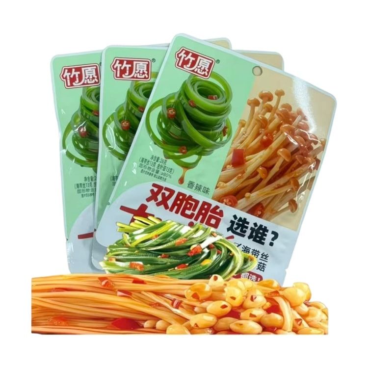 Zhuyuan Enoki Mushrooms and Kelp Strips, 26g
