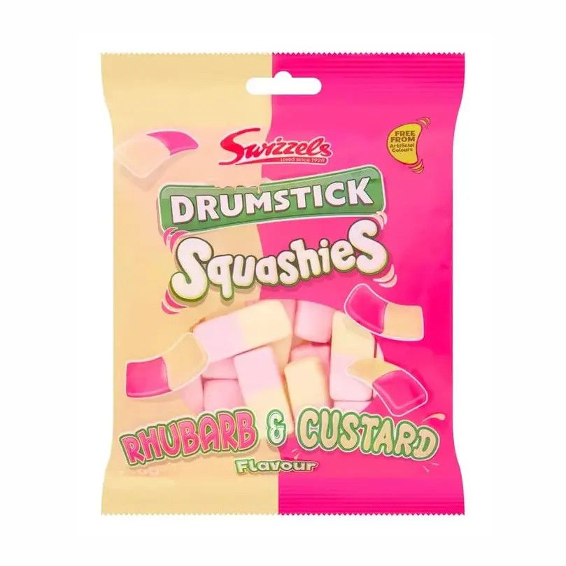 Swizzels Drumstick Squashies Rhubarb &amp; Custard 140g (UK)