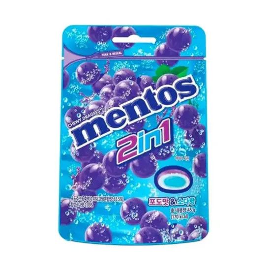 Mentos Grape &amp; Soda Gummy 45g (Korea)