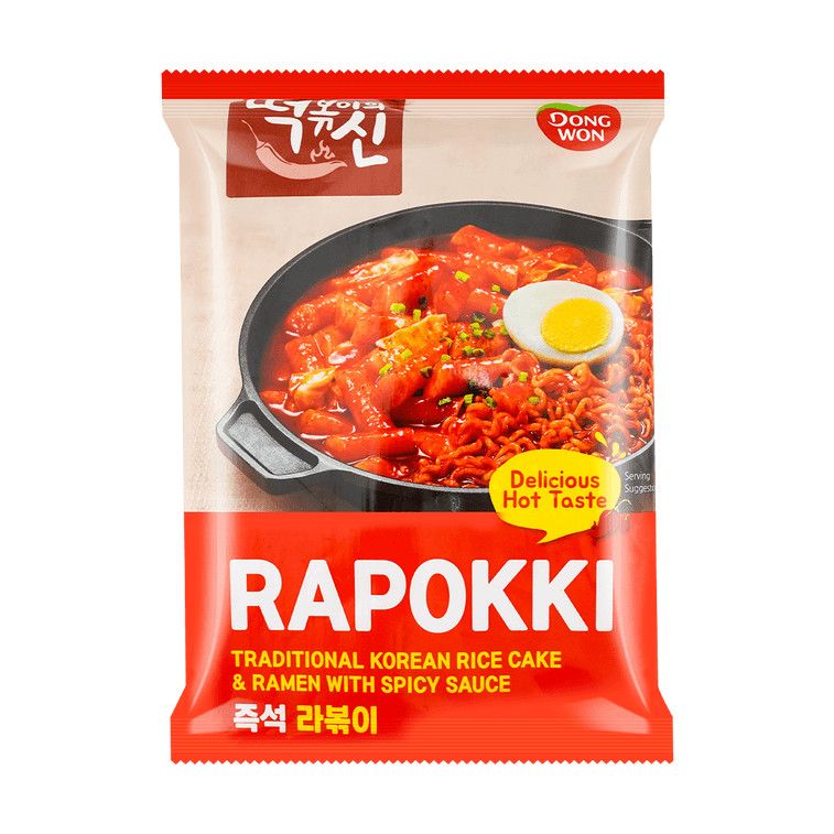 Rapokki , Tradition Tteokbokki Korean Rice Cake &amp; Ramen With Spicy Sauce,11.53 oz
