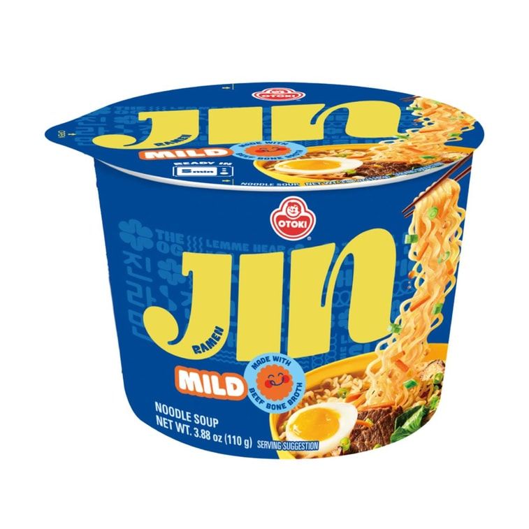 Jin Ramen Korean Style Instant Bowl Noodles Mild Flavor,3.88 oz