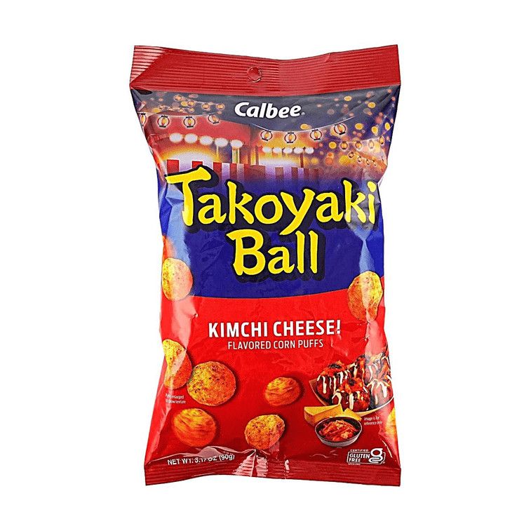 Takoyaki Ball Corn Puffs Kimchi Cheese Flavor, 3.17 oz