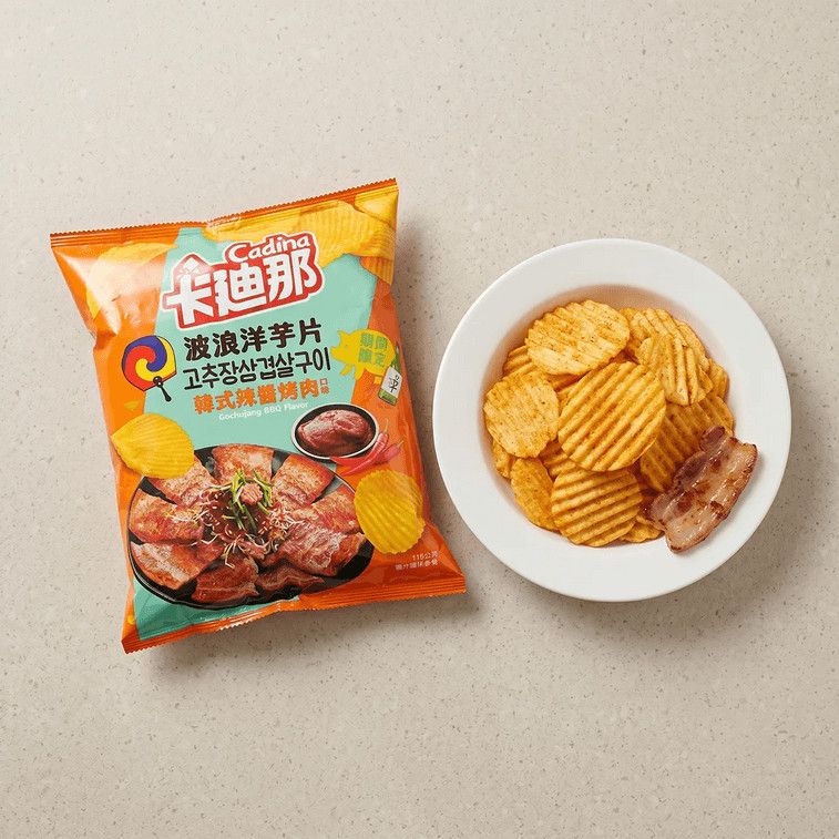 Wave Cut Potato Chips Gochujang BBQ Flavor, 4.06 oz