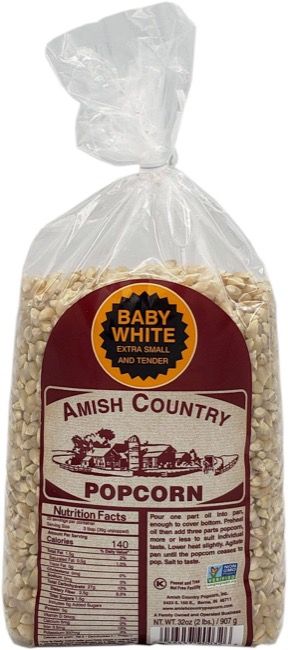2lb Bag of Baby White Hulless Popcorn