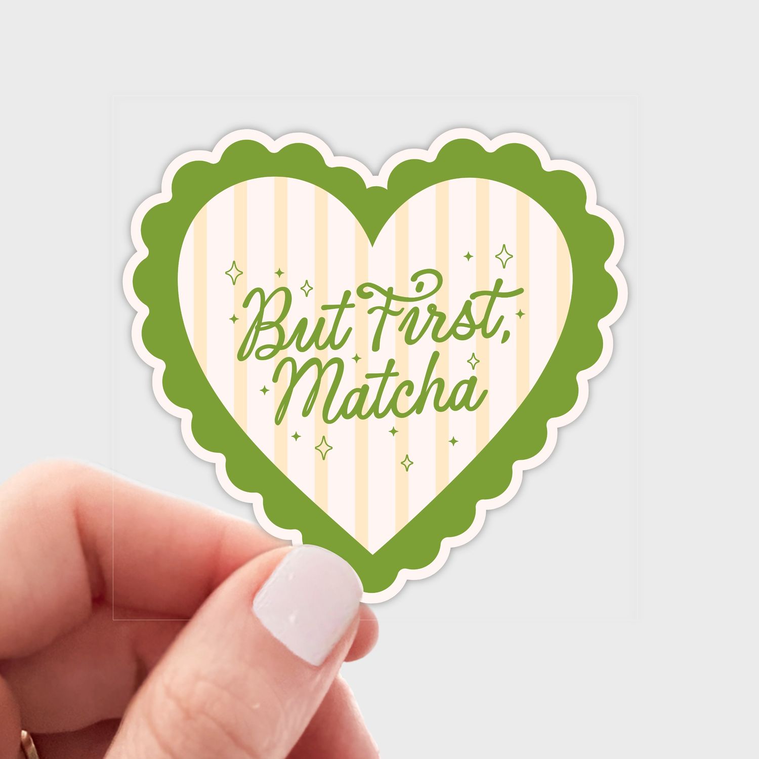 But First, Matcha Sticker - shop, coquette, green tea, latte
