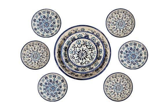 Agean Design Ceramic Bowl in shades of sea blues - 5 cm