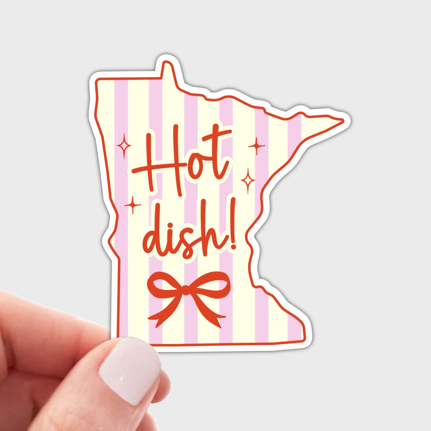 Hot Dish! Sticker - Minnesota, coquette, cute, MN, Midwest