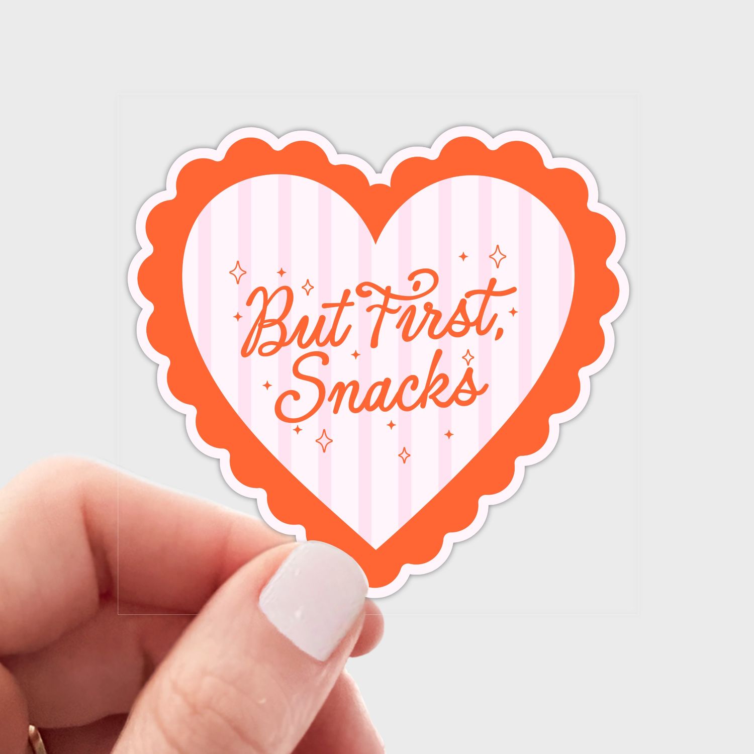 But First, Snacks Sticker - shop, coquette, women, cute