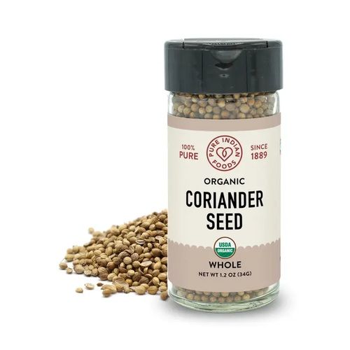 Coriander Seed, Certified Organic - 1.2 Glass Bottle / Whole