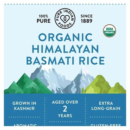 Himalayan Basmati Rice Aged 2 Years, Certified Organic - 2 lbs