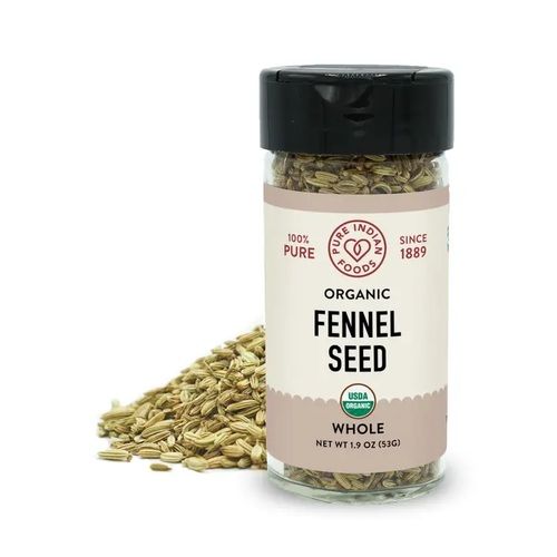 Fennel Seed, Certified Organic - 1.3 oz Glass Bottle