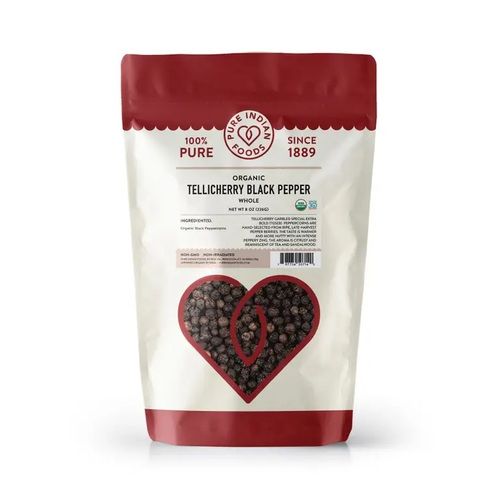 Tellicherry Special Extra Bold Peppercorns, Organic - 8 oz (1/2 lb) Resealable Bag