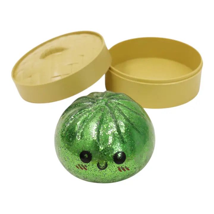 Glitter Squishy Dumpling Filled With Beads Toy